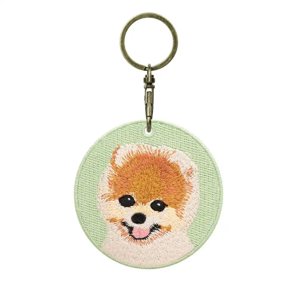 Double-Sided Embroidered Dog Keychain-Corgi Husky Poodle Border Collie Bag Pendant Cute Puppy Pet Accessories Gift for Men Women