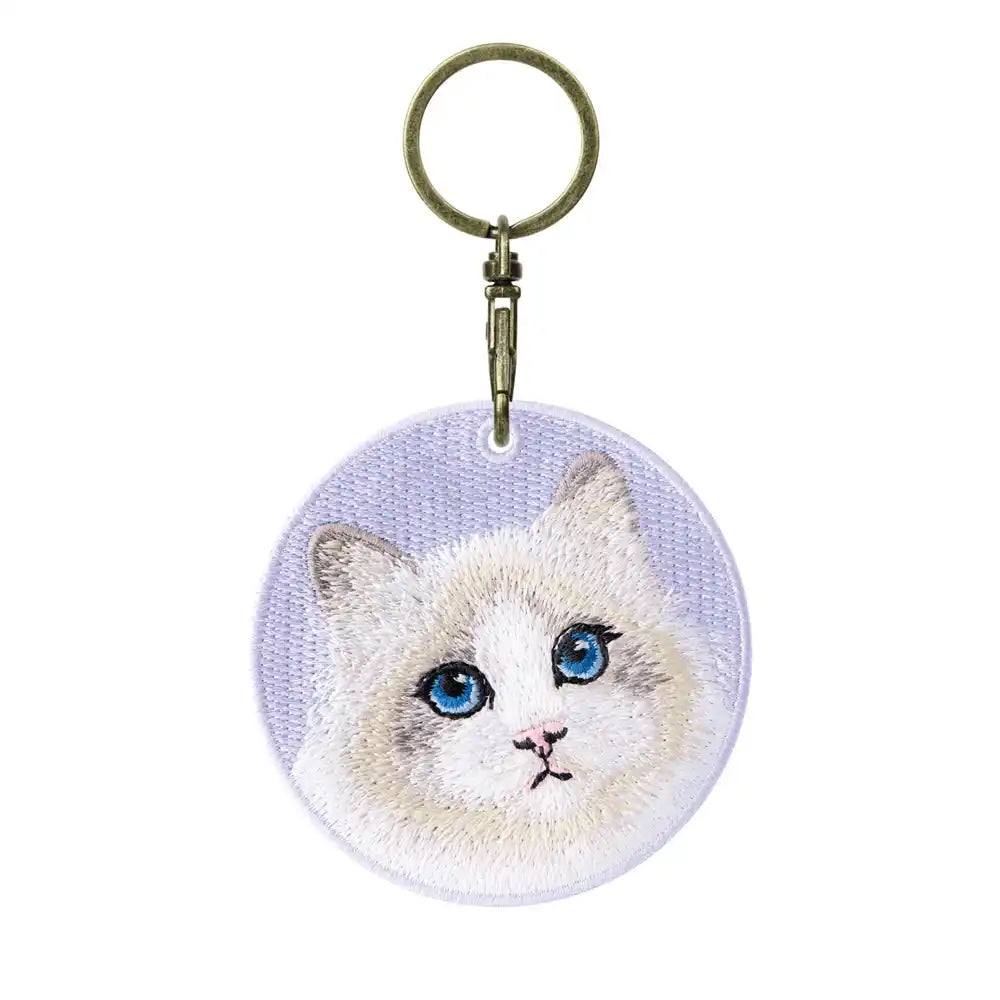 Cute Cartoon Cat Keychain Double-Sided Embroidered - Garfield British Shorthair Pendant Pet Bag Accessories Gift for Men Women
