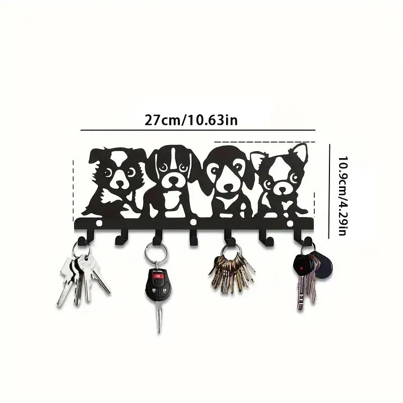 1Pc Metal Chic Dog-Shaped Metal Wall Hook - Easy Install for Coats, Hats, Towels & Keys - Artistic Home Decor