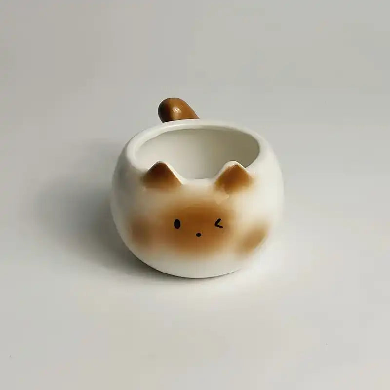 Ceramic Mug Cute Cat Shaped Underglaze Colored Cartoon Siamese Cat Coffee Cups Home Breakfast Milk Coffee Mug Birthday Gift Cup