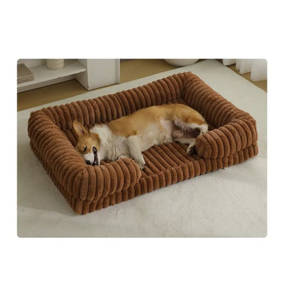 S M L XL XXL Calming Dog Bed Orthopedic Memory Foam Sofa Couch Waterproof Removable Cover Plush Mat for Small Medium Large Dogs