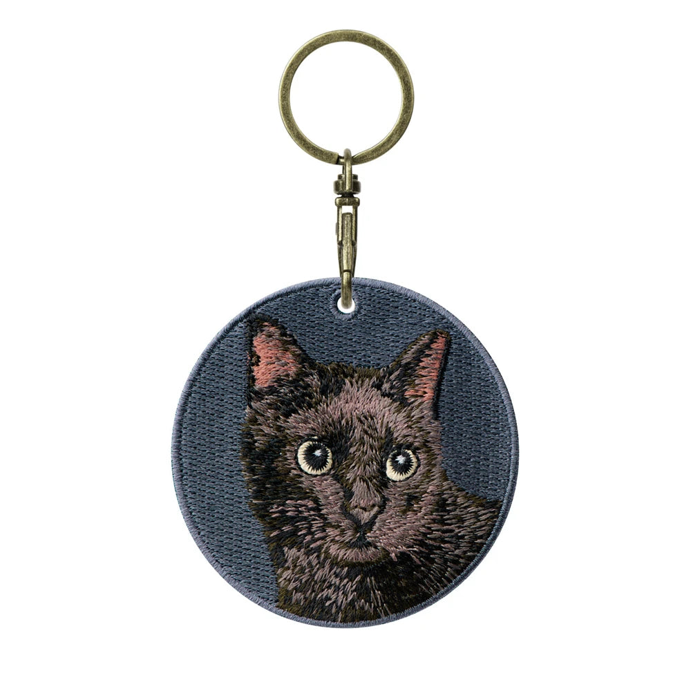 Cute Cartoon Cat Keychain Double-Sided Embroidered - Garfield British Shorthair Pendant Pet Bag Accessories Gift for Men Women