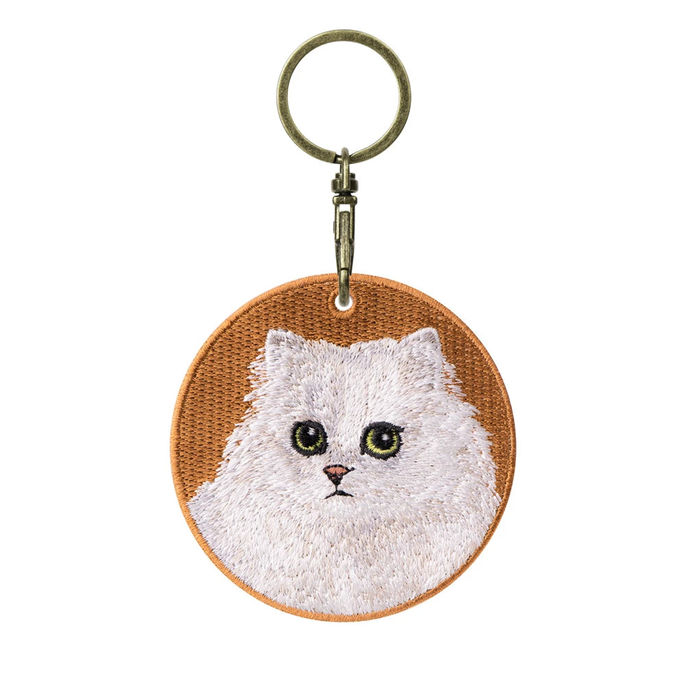 Cute Cartoon Cat Keychain Double-Sided Embroidered - Garfield British Shorthair Pendant Pet Bag Accessories Gift for Men Women
