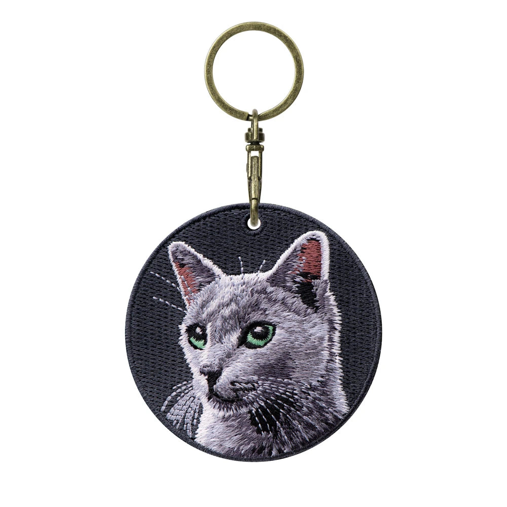 Cute Cartoon Cat Keychain Double-Sided Embroidered - Garfield British Shorthair Pendant Pet Bag Accessories Gift for Men Women