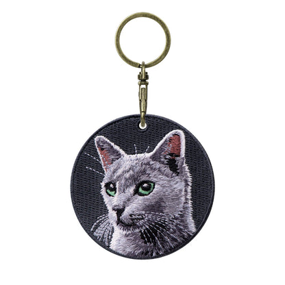 Cute Cartoon Cat Keychain Double-Sided Embroidered - Garfield British Shorthair Pendant Pet Bag Accessories Gift for Men Women