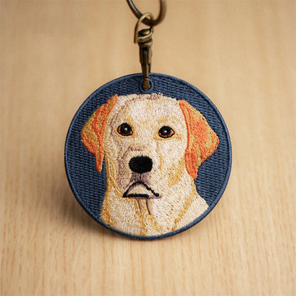 Double-Sided Embroidered Dog Keychain-Corgi Husky Poodle Border Collie Bag Pendant Cute Puppy Pet Accessories Gift for Men Women
