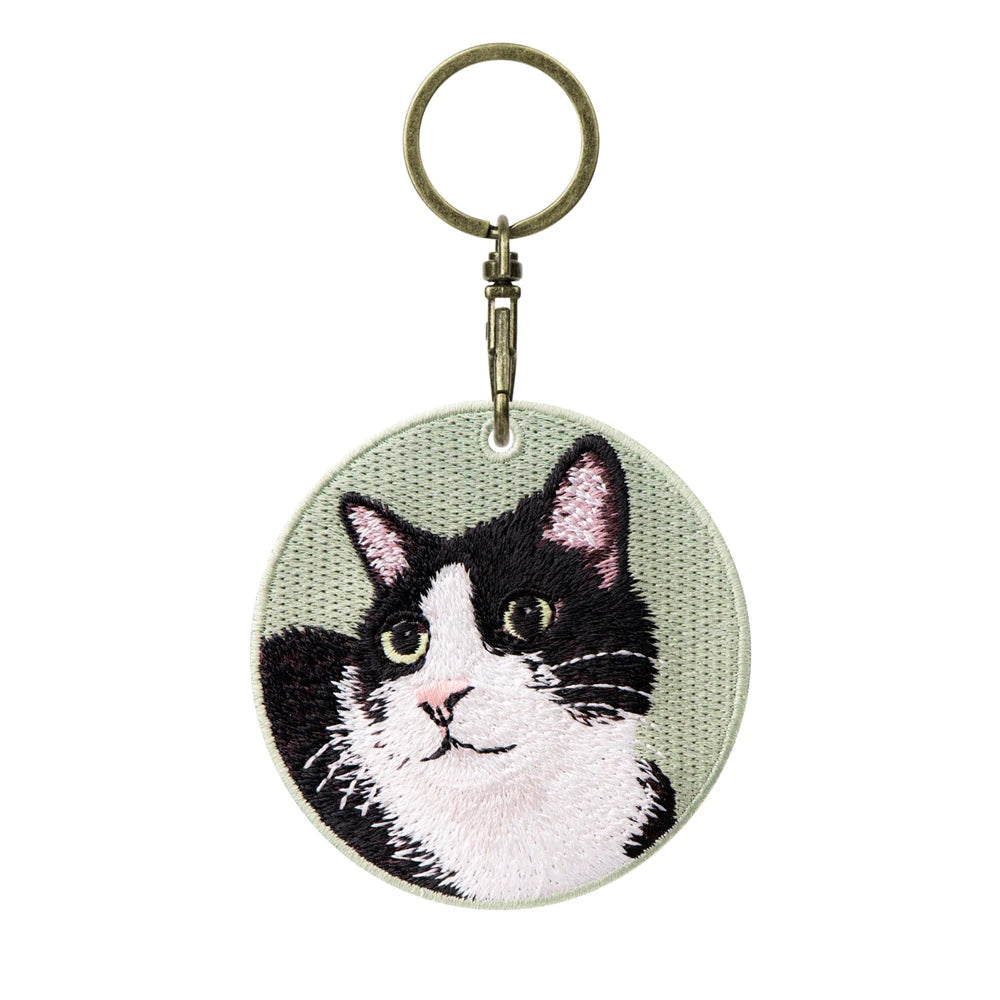 Cute Cartoon Cat Keychain Double-Sided Embroidered - Garfield British Shorthair Pendant Pet Bag Accessories Gift for Men Women