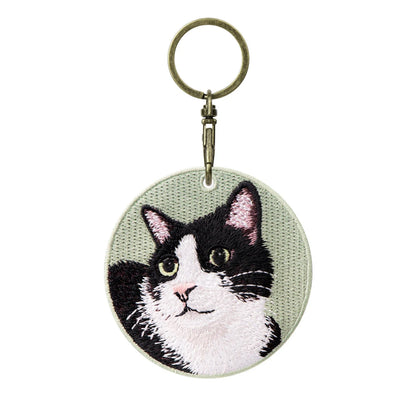 Cute Cartoon Cat Keychain Double-Sided Embroidered - Garfield British Shorthair Pendant Pet Bag Accessories Gift for Men Women