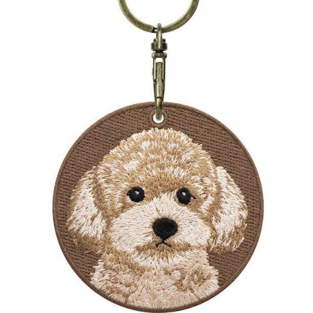 Double-Sided Embroidered Dog Keychain-Corgi Husky Poodle Border Collie Bag Pendant Cute Puppy Pet Accessories Gift for Men Women