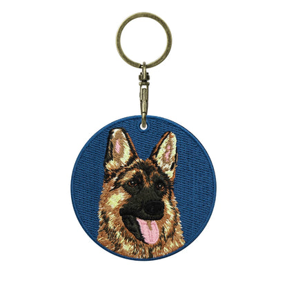 Double-Sided Embroidered Dog Keychain-Corgi Husky Poodle Border Collie Bag Pendant Cute Puppy Pet Accessories Gift for Men Women