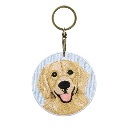 Double-Sided Embroidered Dog Keychain-Corgi Husky Poodle Border Collie Bag Pendant Cute Puppy Pet Accessories Gift for Men Women
