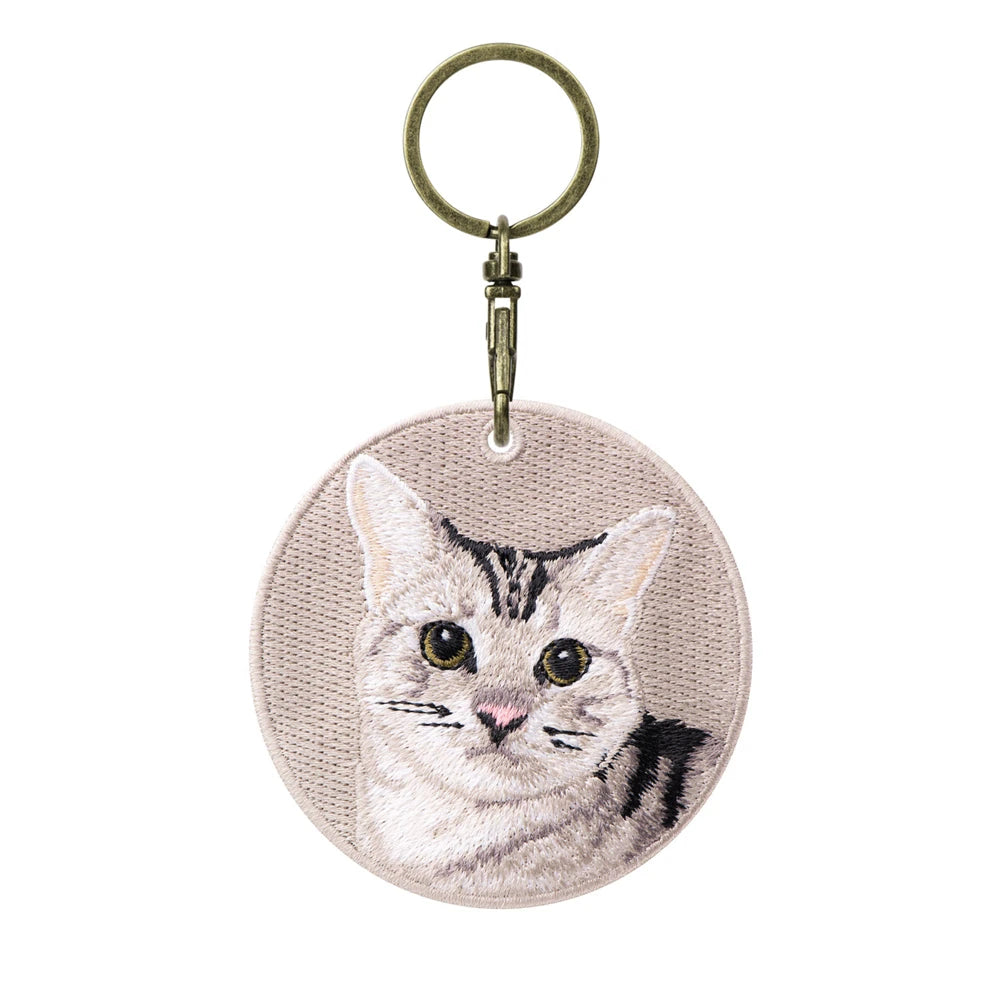 Cute Cartoon Cat Keychain Double-Sided Embroidered - Garfield British Shorthair Pendant Pet Bag Accessories Gift for Men Women
