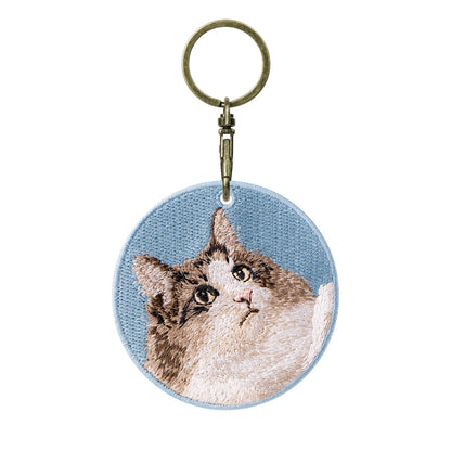 Cute Cartoon Cat Keychain Double-Sided Embroidered - Garfield British Shorthair Pendant Pet Bag Accessories Gift for Men Women