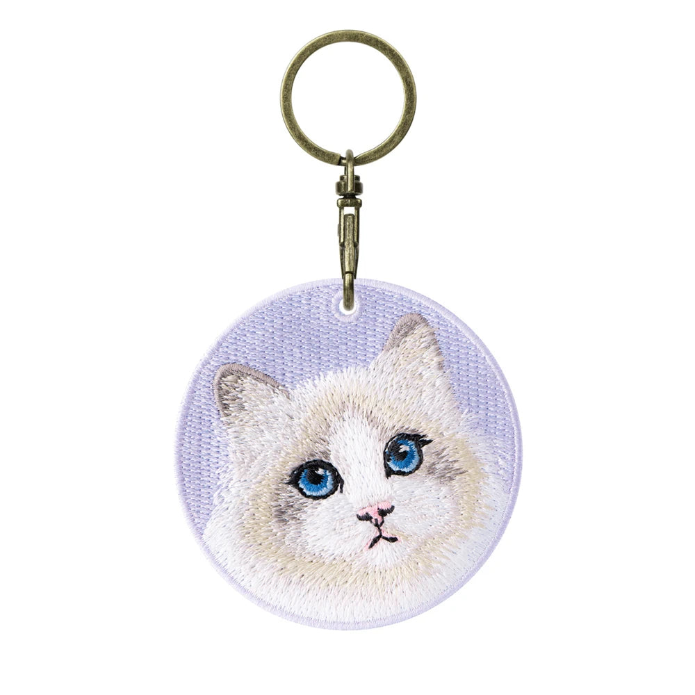 Cute Cartoon Cat Keychain Double-Sided Embroidered - Garfield British Shorthair Pendant Pet Bag Accessories Gift for Men Women