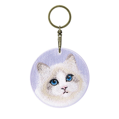 Cute Cartoon Cat Keychain Double-Sided Embroidered - Garfield British Shorthair Pendant Pet Bag Accessories Gift for Men Women