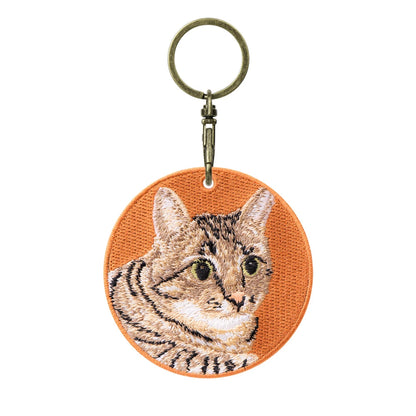 Cute Cartoon Cat Keychain Double-Sided Embroidered - Garfield British Shorthair Pendant Pet Bag Accessories Gift for Men Women