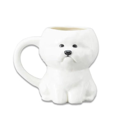 Cute Creative Small Dog Ceramic Mugs Office Coffee Cups Birthday Gifts Couples Cups Home Daily Use 400Ml-450Ml Capacity