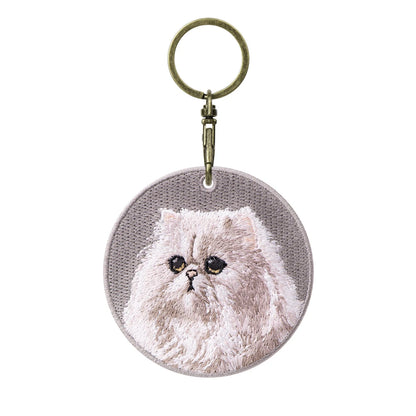 Cute Cartoon Cat Keychain Double-Sided Embroidered - Garfield British Shorthair Pendant Pet Bag Accessories Gift for Men Women