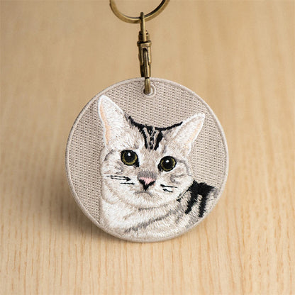 Cute Cartoon Cat Keychain Double-Sided Embroidered - Garfield British Shorthair Pendant Pet Bag Accessories Gift for Men Women