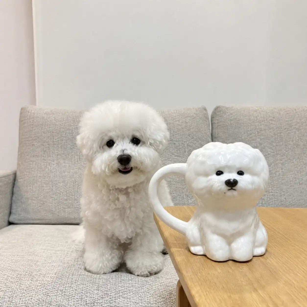 Cute Puppy Ceramic Mugs with Single Ear Handle 400Ml Capacity