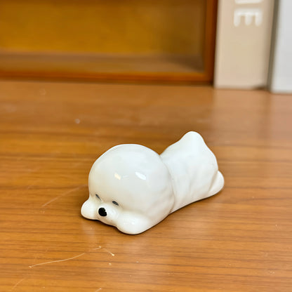 Cute Bichon Puppy Ceramic Chopstick Holder or Bowl