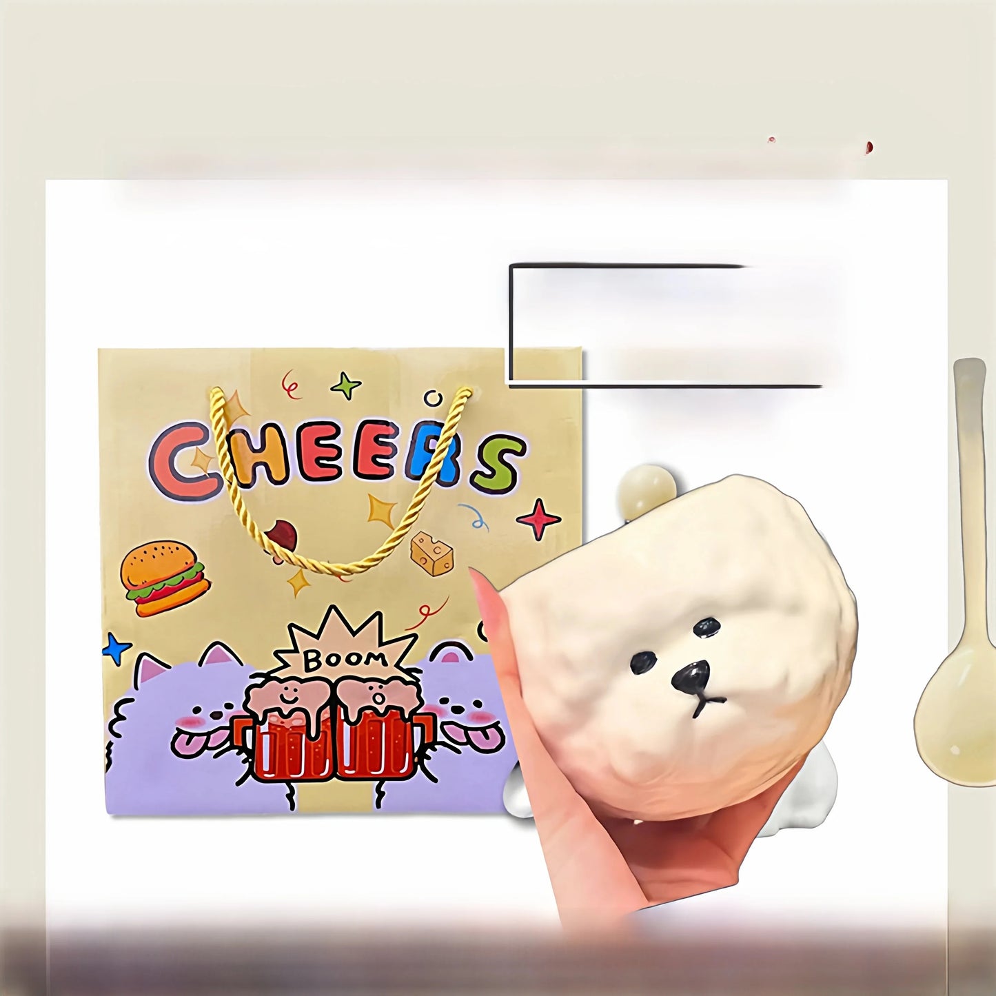 Cute Bichon Puppy Ceramic Chopstick Holder or Bowl