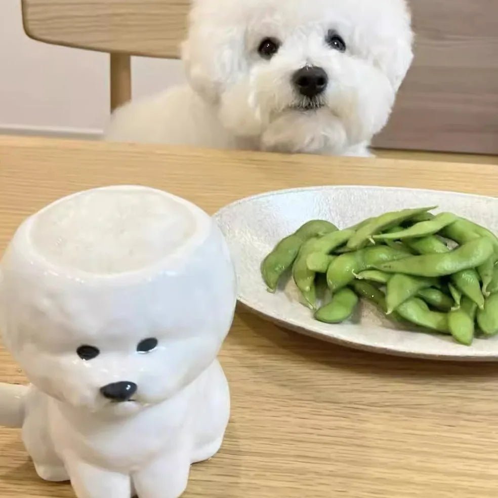Cute Creative Small Dog Ceramic Mugs Office Coffee Cups Birthday Gifts Couples Cups Home Daily Use 400Ml-450Ml Capacity