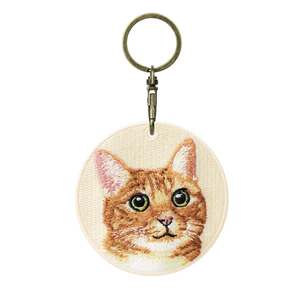Cute Cartoon Cat Keychain Double-Sided Embroidered - Garfield British Shorthair Pendant Pet Bag Accessories Gift for Men Women