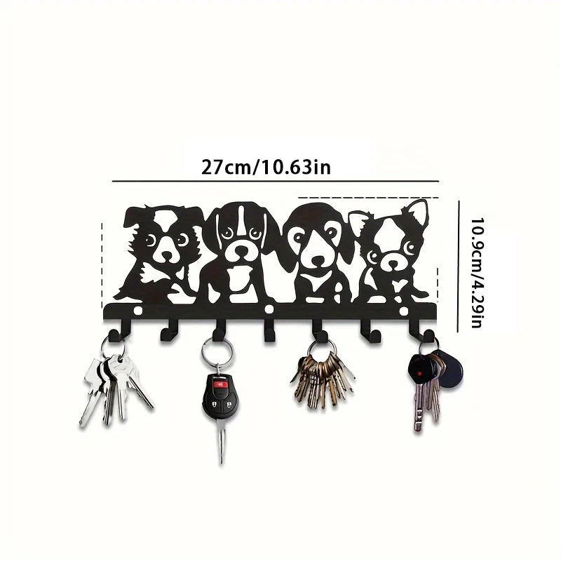 1Pc Metal Chic Dog-Shaped Metal Wall Hook - Easy Install for Coats, Hats, Towels & Keys - Artistic Home Decor