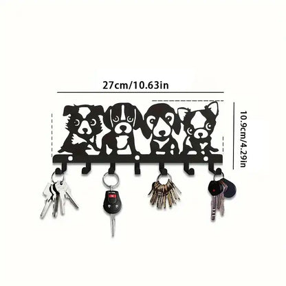 1Pc Metal Chic Dog-Shaped Metal Wall Hook - Easy Install for Coats, Hats, Towels & Keys - Artistic Home Decor