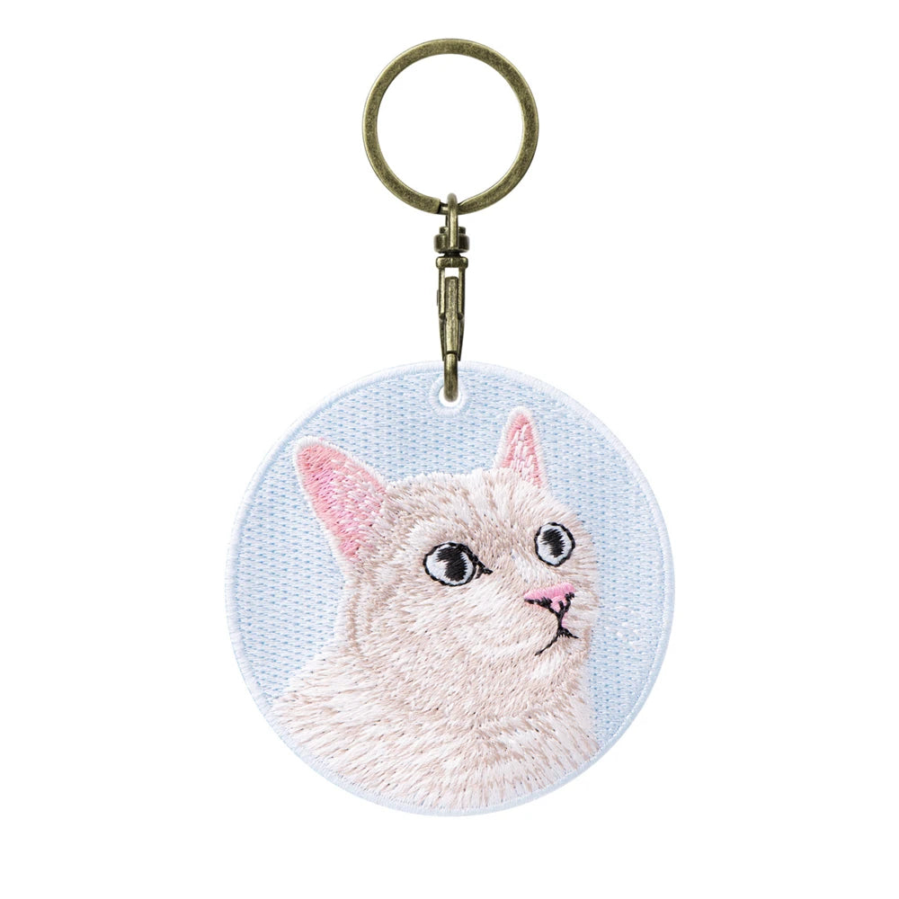 Cute Cartoon Cat Keychain Double-Sided Embroidered - Garfield British Shorthair Pendant Pet Bag Accessories Gift for Men Women
