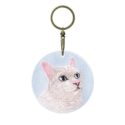 Cute Cartoon Cat Keychain Double-Sided Embroidered - Garfield British Shorthair Pendant Pet Bag Accessories Gift for Men Women