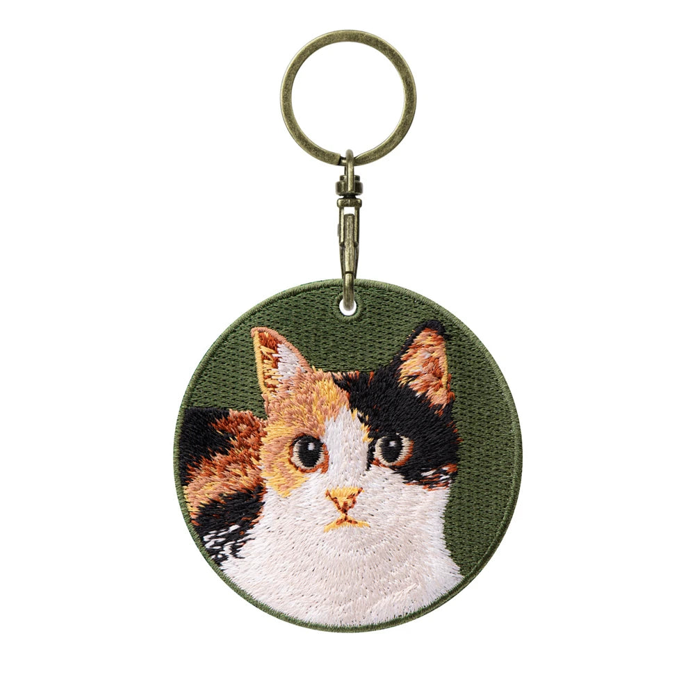Cute Cartoon Cat Keychain Double-Sided Embroidered - Garfield British Shorthair Pendant Pet Bag Accessories Gift for Men Women