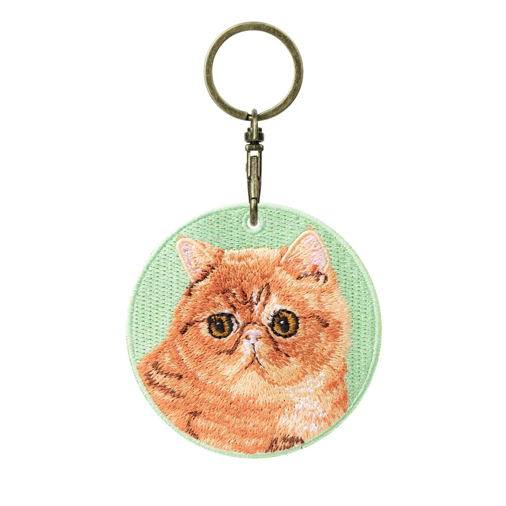 Cute Cartoon Cat Keychain Double-Sided Embroidered - Garfield British Shorthair Pendant Pet Bag Accessories Gift for Men Women
